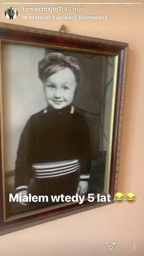 Tomasz Hajto w wieku 5 lat. Fot. Instastories byłego piłkarza