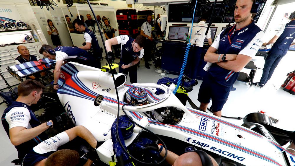 Siergiej Sirotkin w garażu Williamsa