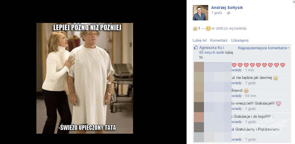 Andrzej Sołtysik został ojcem
