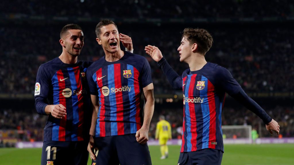 Getty Images / David S. Bustamante/Soccrates / Na zdjęciu: radość piłkarzy FC Barcelony