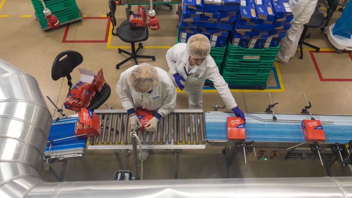 Wizyta w Fabryce Czekolady E.Wedel
Fot: Arkadiusz Ziolek/ East News. Warszawa, 08.12.2018. "Czekoladowy weekend" w fabryce E.Wedel. N/z linia produkcyjna.
ARKADIUSZ ZIOLEK