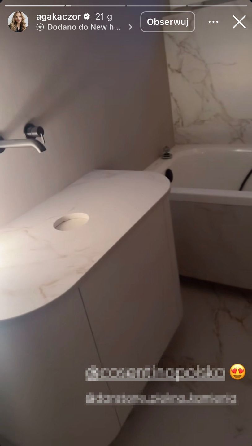 Agnieszka Kaczorowska pokazuje łazienkę