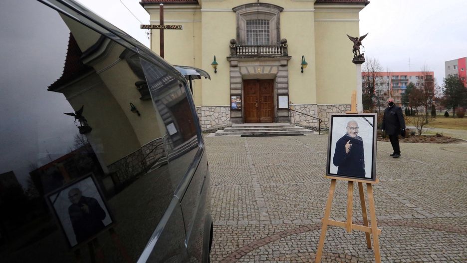 Uroczystości pogrzebowe aktora Piotra Machalicy w kościele pw. Świętego Michała Archanioła w Blachowni k. Częstochowy, 