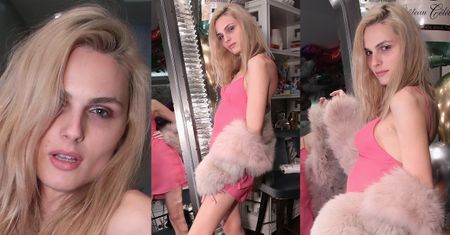 Andreja Pejic zalotnie pozuje przy lustrze
