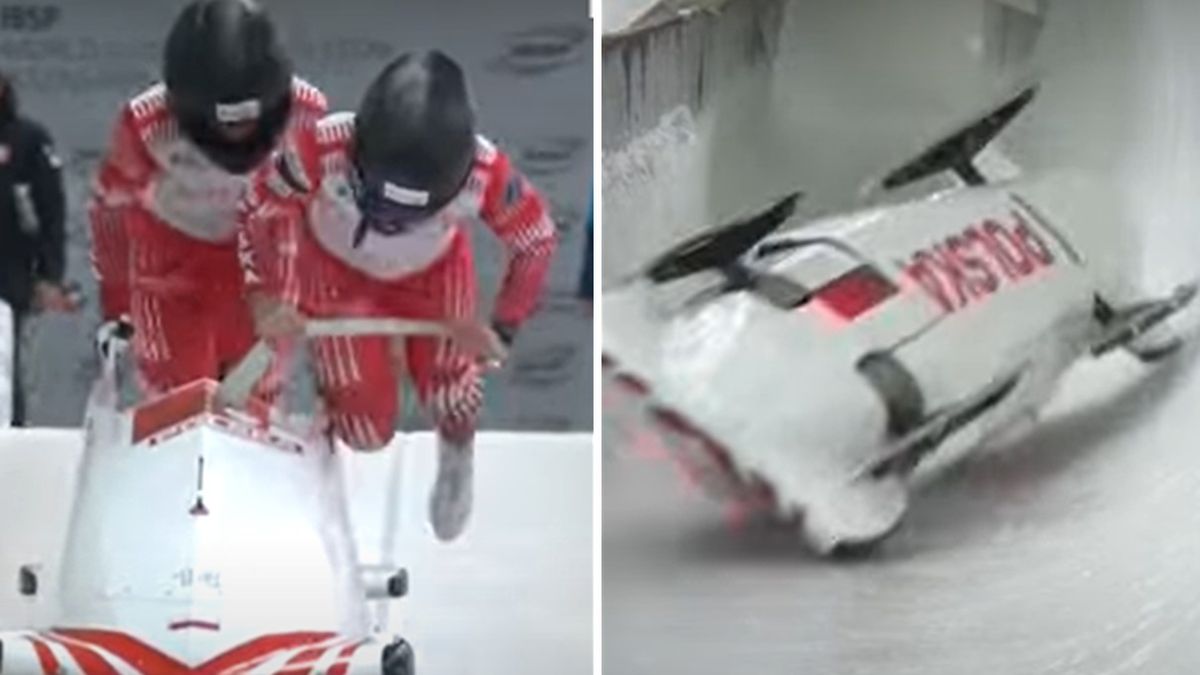 YouTube / IBSF Bobsleigh and Skeleton / Na zdjęciu: wypadek polskich bobsleistek