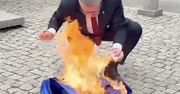 Braun wziął unijną flagę. Najpierw wytarł nią buty, potem podpalił