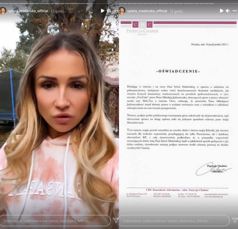 Sylwia Madeńska złożyła pozew przeciwko Mikołajowi Jędruszczakowi