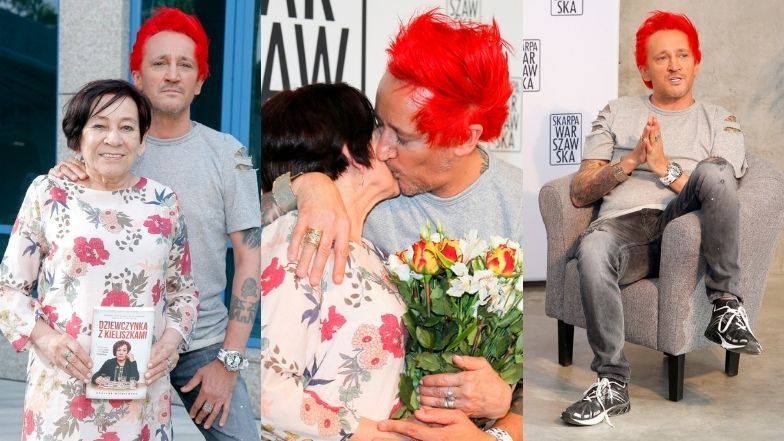 Michał Wiśniewski wspiera mamę na premierze jej książki