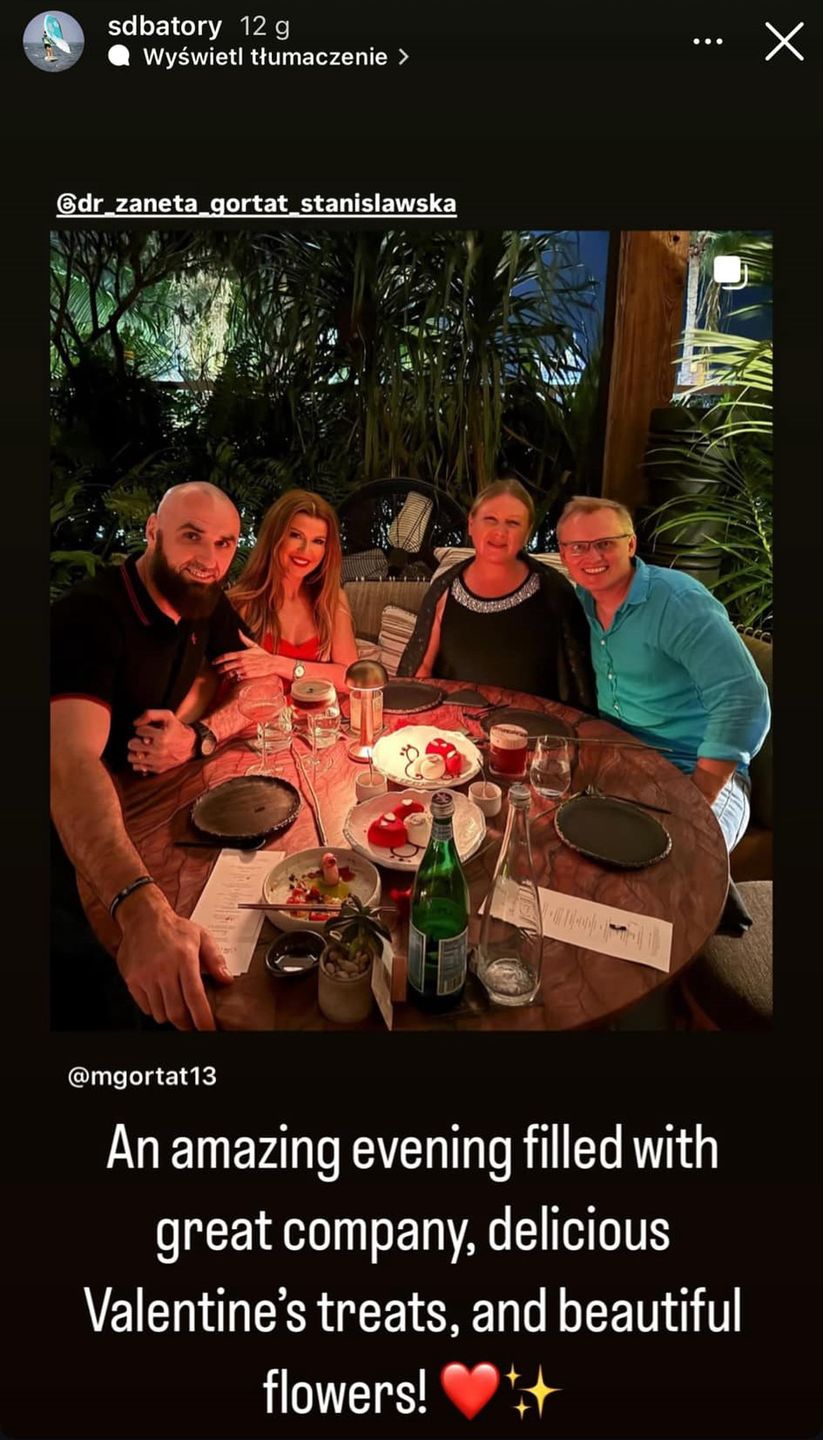 Gortat spędził walentynki z Żanetą, Batorym i jego partnerką