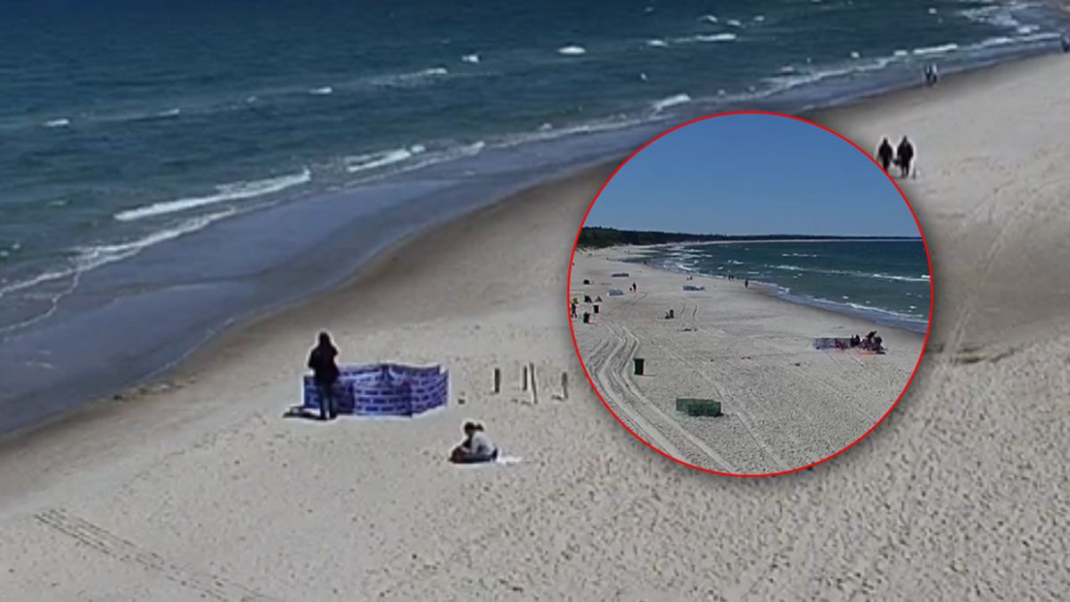Widok z kamerki na Kołobrzeg.