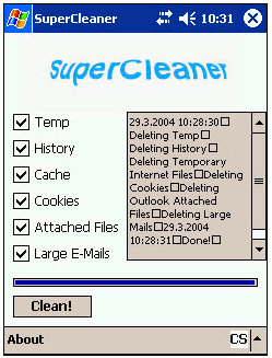 SuperCleaner - usuwanie zbędnych plików w Windows Mobile.