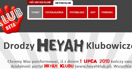 Portal Klubu Heyah zawiesza działalność