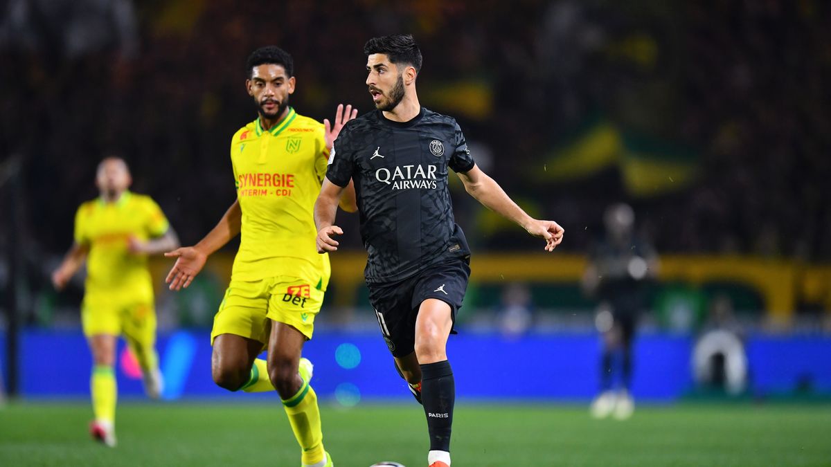 PAP/EPA / PAP/EPA/Franco Arland / Marco Asensio w meczu z Nantes gola nie zdobył