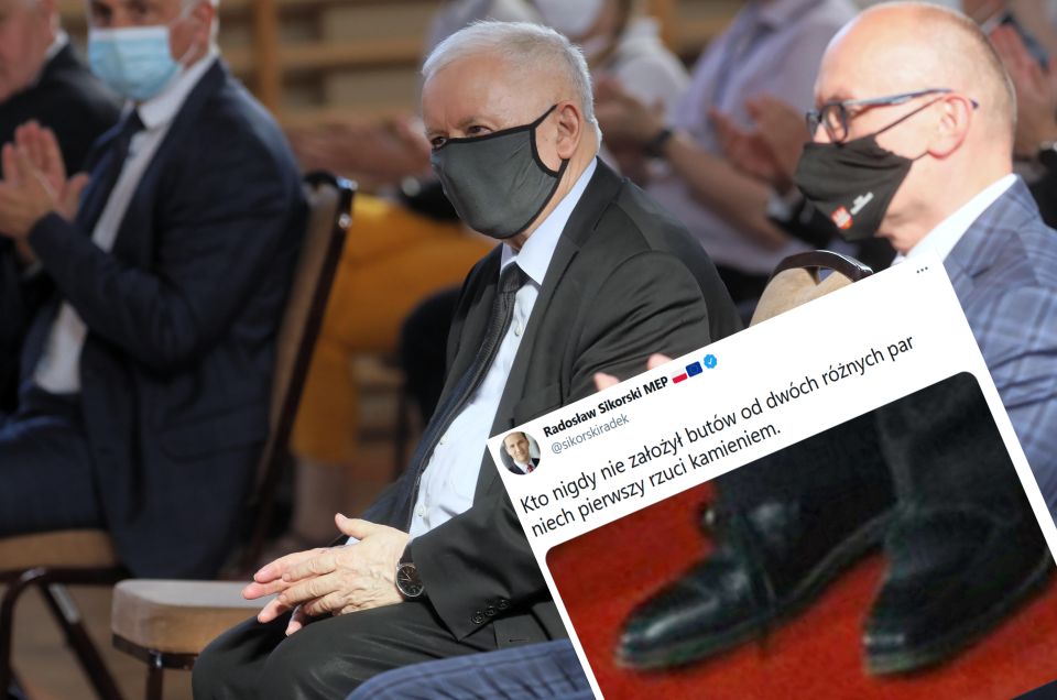 Kaczyński w dwóch różnych butach? Obuwie Kaczyńskiego hitem internetu