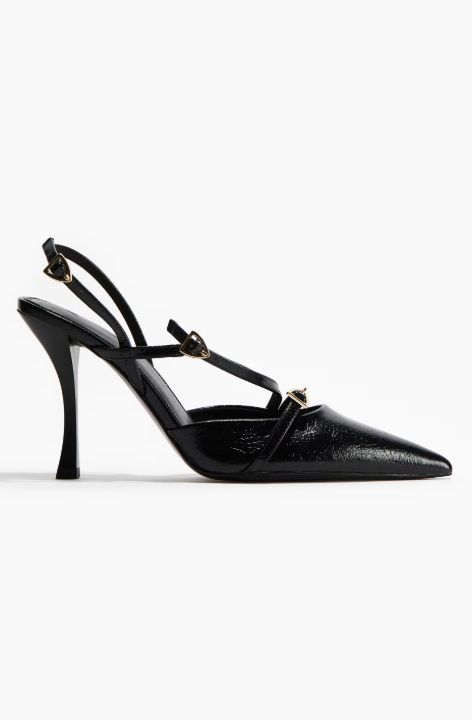 Czarne szpilki z klamrą z kolekcji H&M