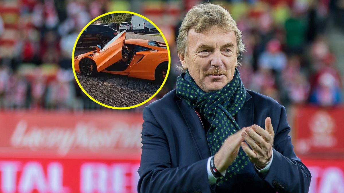 Zbigniew Boniek i samochód Hurkacza (w kółku)