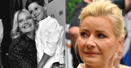 Małgorzata Kożuchowska żegna Nikodema Mareckiego w dniu jego pogrzebu