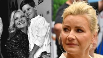 Małgorzata Kożuchowska żegna Nikodema Mareckiego w dniu jego pogrzebu