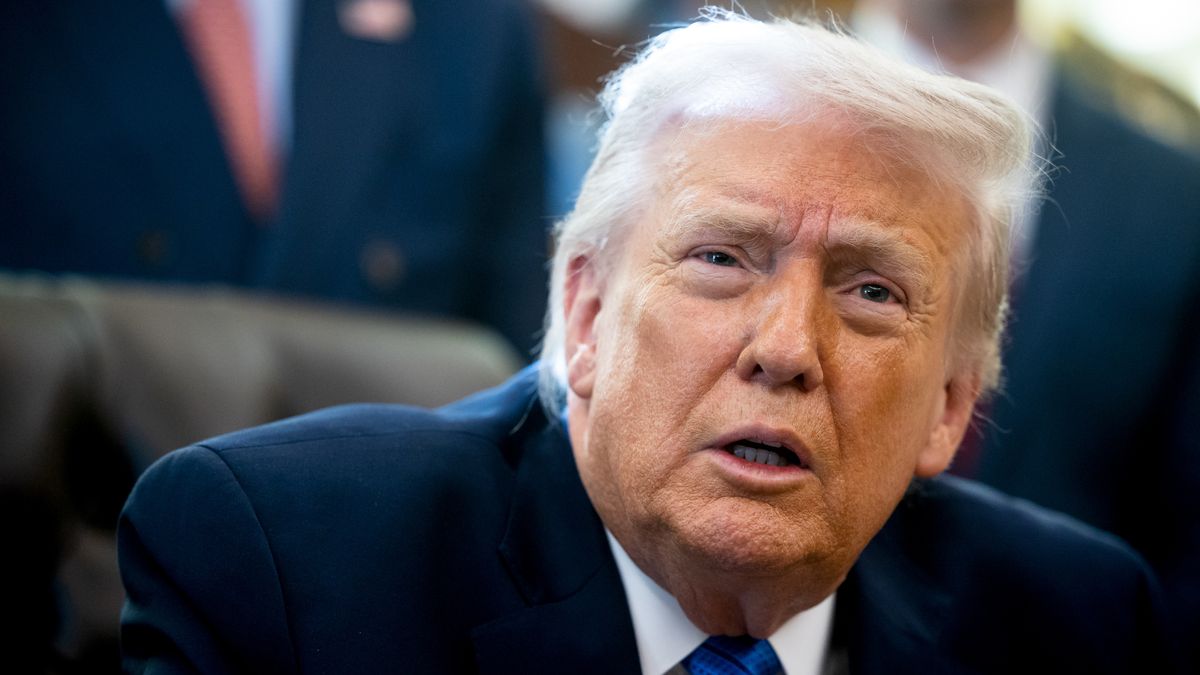 US President Donald Trump speaks during an executive order signing in the Oval Office of the White House in Washington, DC, US, on Friday, Jan. 30, 2026. Trump signed an executive order intended to launch an IndyCar race on the streets of Washington as part of a series of America250 celebrations. Photographer: Francis Chung/Politico/Bloomberg via Getty Images
