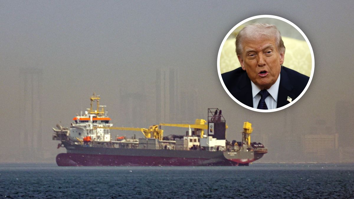 Tankowiec w pobliżu Dubaju oraz prezydent USA Donald Trump
