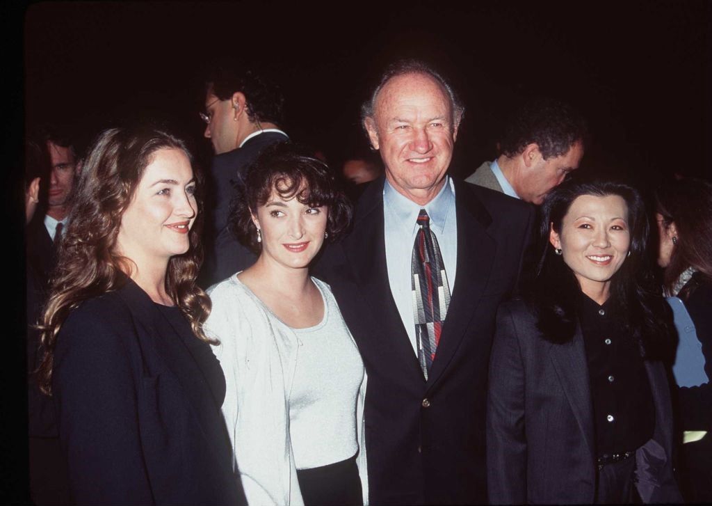 Gene Hackman z córkami, Elisabeth i Leslie, oraz z żoną