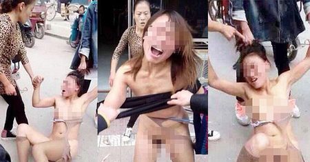 Chiny: Żona i jej siostry publicznie MALTRETUJĄ KOCHANKĘ MĘŻA!