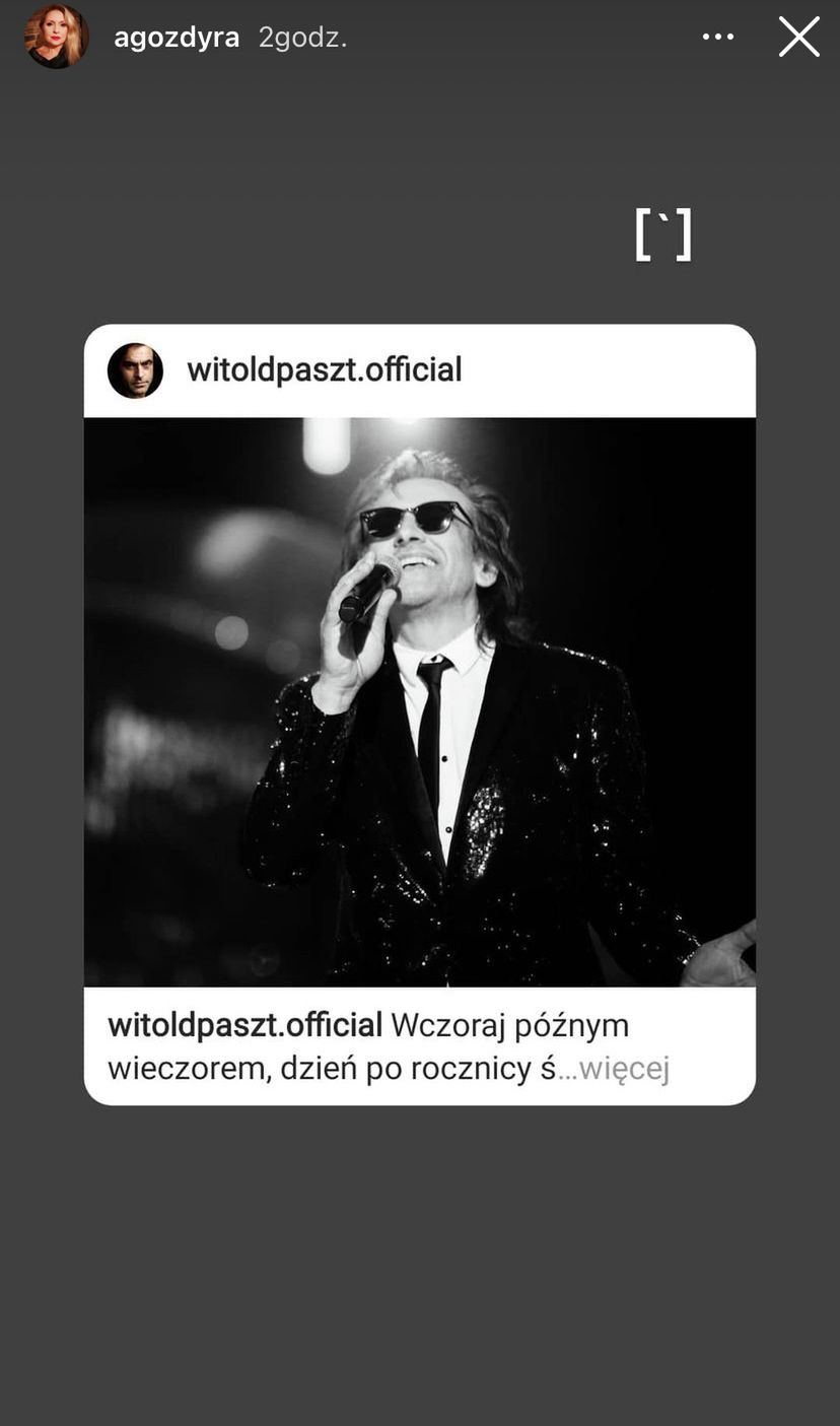Agnieszka Gozdyra - żegna Witolda Paszta