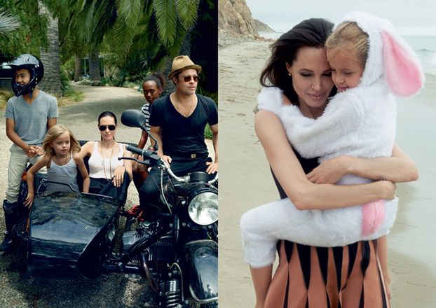 Angelina Jolie pozuje z dziećmi dla "Vogue'a" (ZDJĘCIA)