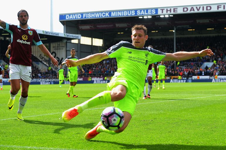 James Milner podczas przegranego meczu z Burnley