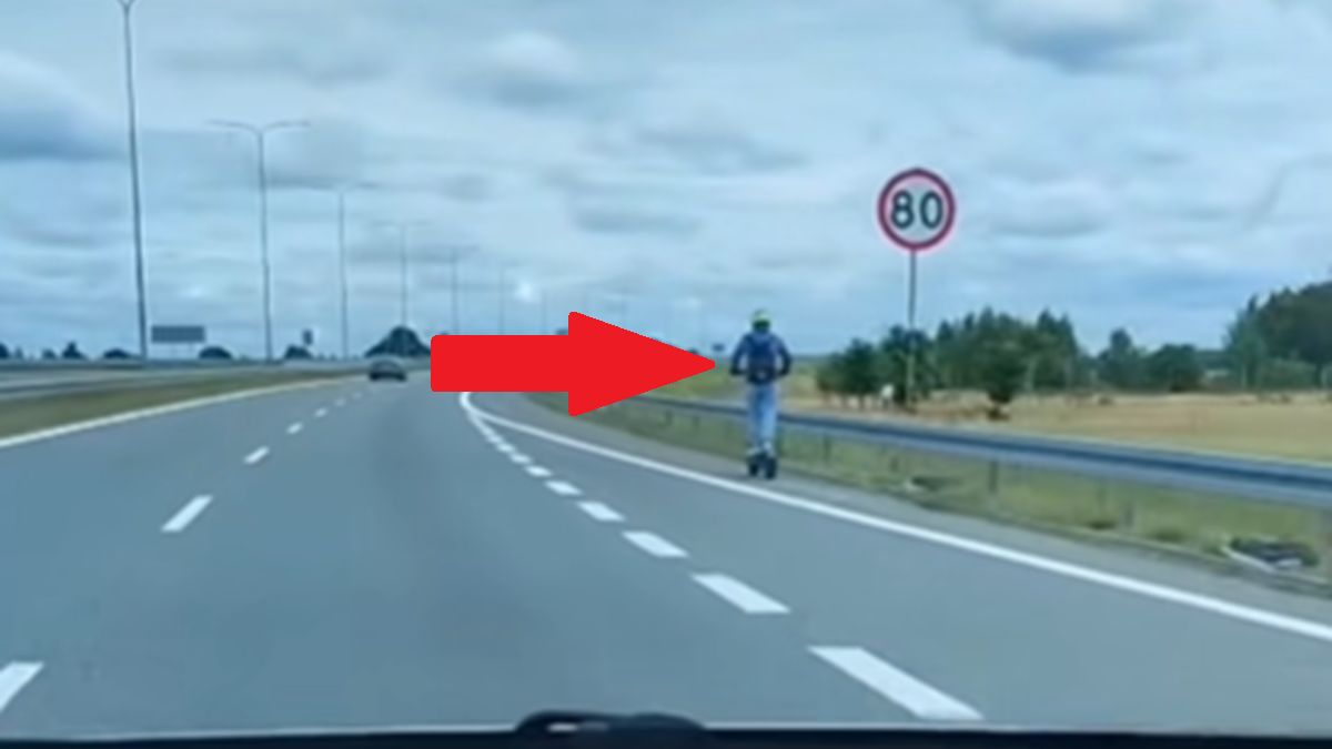 Jechał hulajnogą na obwodnicy w Słupsku.