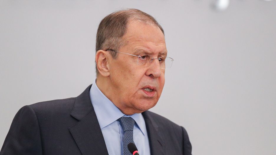 Russian Foreign Minister Sergey Lavrov Visits His Azerbaijani Counterpart Jeyhun Baramov
BAKU, AZERBAIJAN - JUNE 24: Russia's Foreign Minister Sergei Lavrov speaks during a joint news conference with his Azerbaijani counterpart Jeyhun Baramov following talks on June 24, 2022 in Baku, Azerbaijan. During the talks the ministers discussed issues related to the development of bilateral relations.  (Photo by Aziz Karimov/Getty Images)
Aziz Karimov