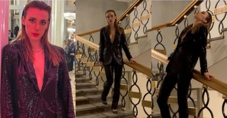 Ubiór w Operze: Marianna Schreiber BEZ STANIKA wije się przy balustradzie Teatru Narodowego (ZDJĘCIA)