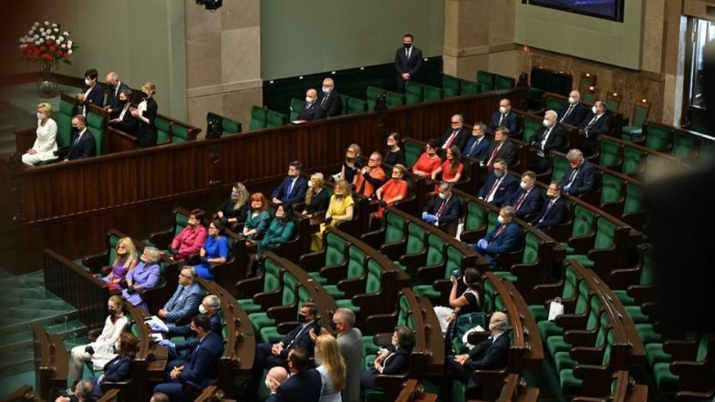 Posłowie Lewicy na zaprzysiężeniu Andrzeja Dudy