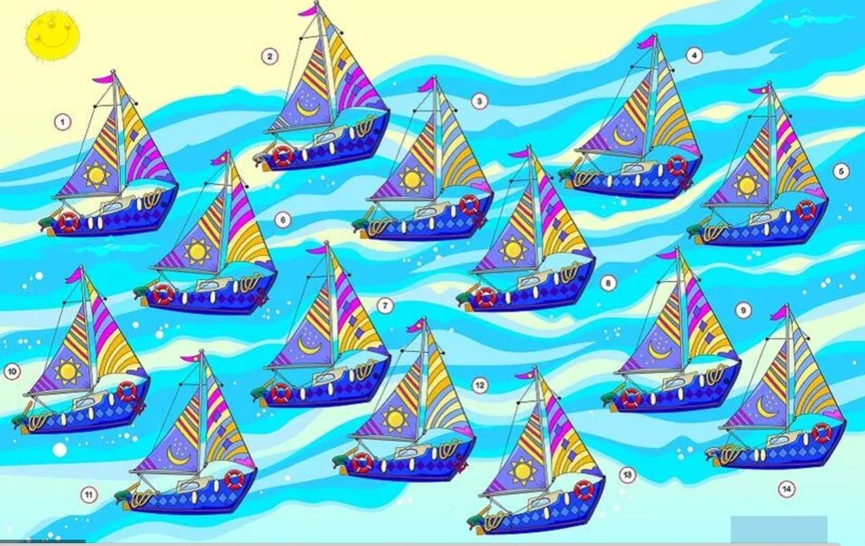 Na obrazku trzeba znaleźć dwie identyczne żaglówki. Czy uda ci się zrobić to w 10 sekund?