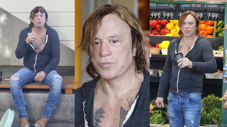 70-letni Mickey Rourke w przerwie od cygara dba o zdrowie w sklepie z ekologiczną żywnością (ZDJĘCIA)