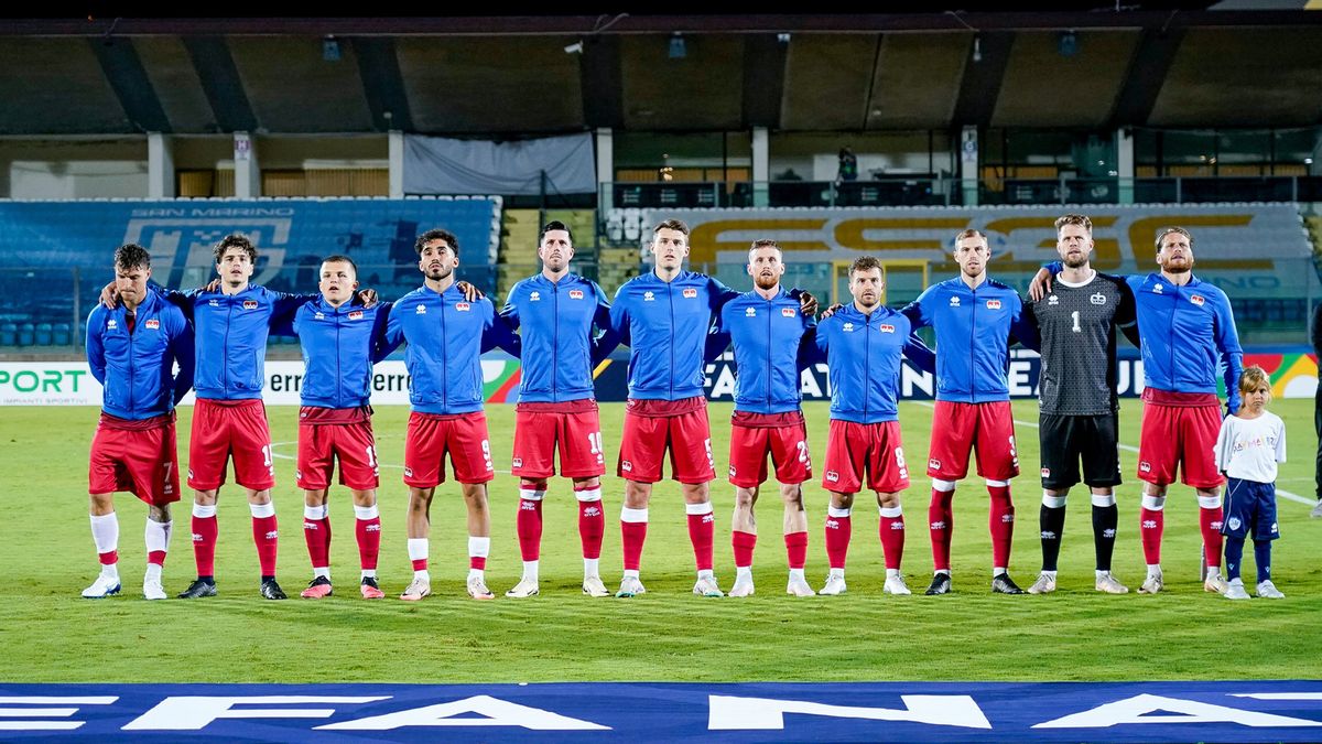 Getty Images / Giuseppe Maffia/DeFodi Images  / Na zdjęciu: Reprezentacja Liechtensteinu. 