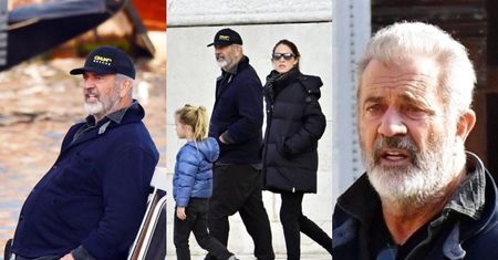 Pochmurny Mel Gibson eksploruje Wenecję z młodszą o 35 lat małżonką i 5-letnim synem (ZDJĘCIA)