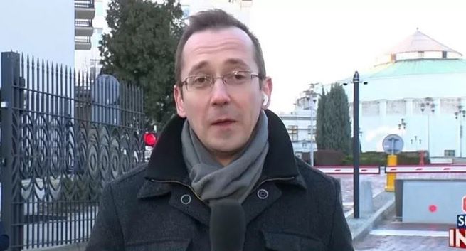 Melodia z "Dziennika Telewizyjnego" zagłuszyła relację reportera TVP Info