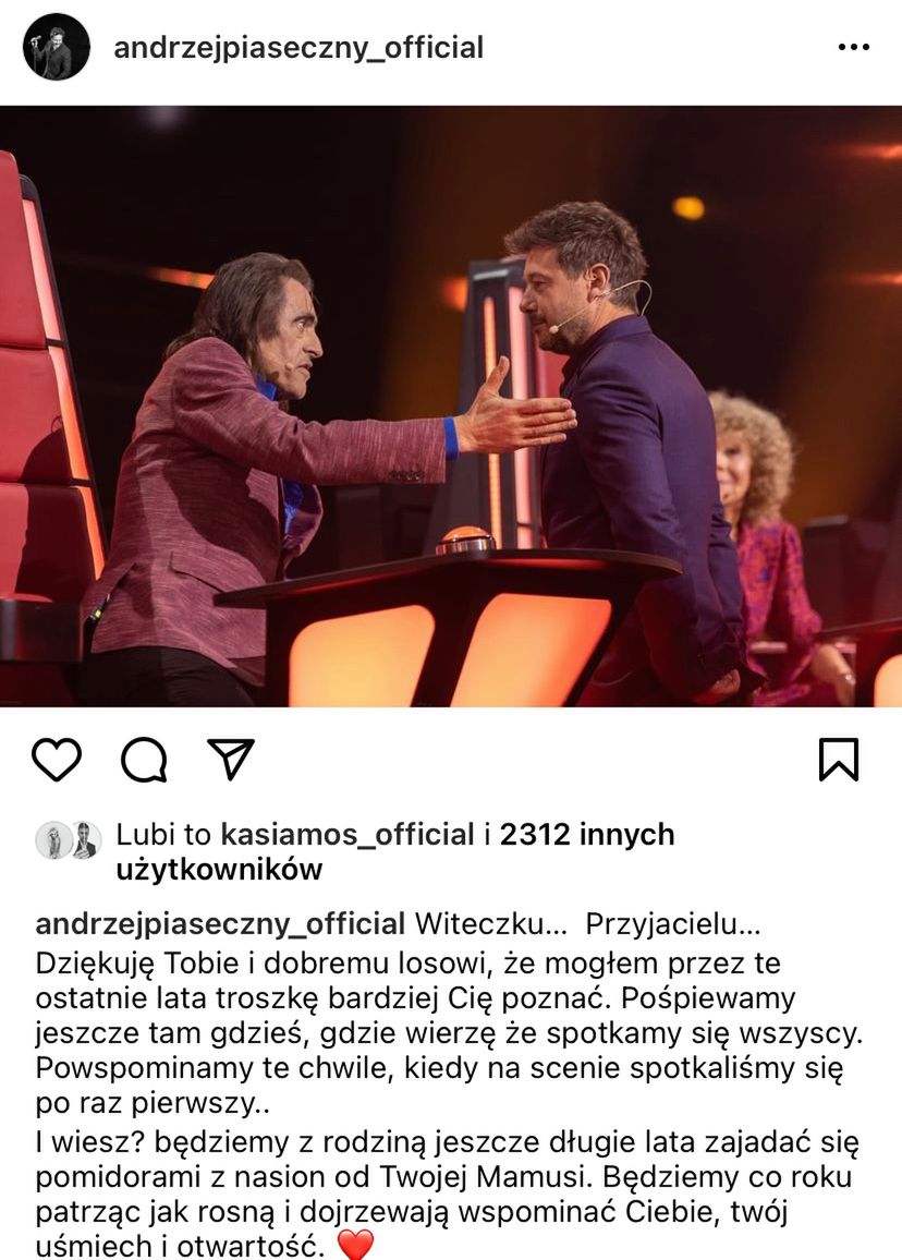 Andrzej Piaseczny - żegna Witolda Paszta