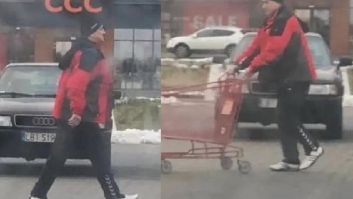 Szef białoruskiego związku piłkarskiego Uładzimir Bazanau na zakupach w Polsce