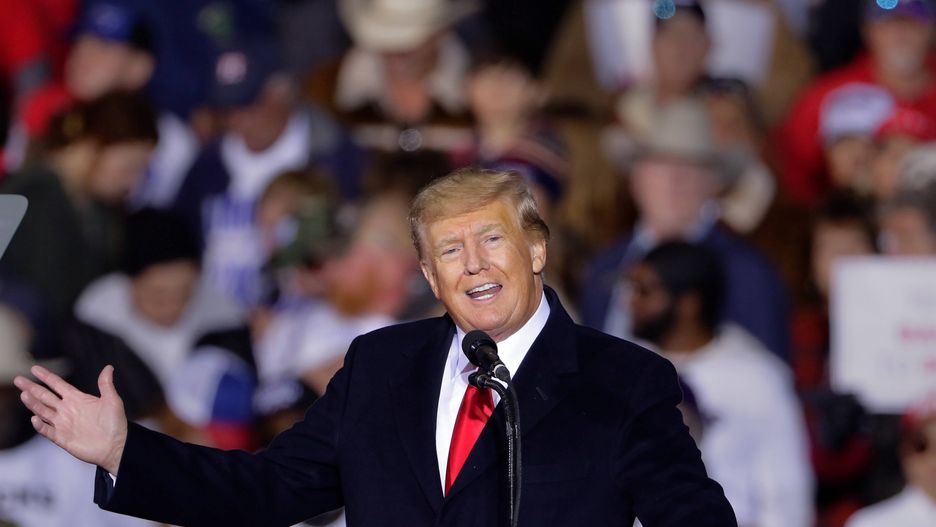 Save America Rally in Conroe, Texas, USAepa09717400 Former US president Donald Trump speaks at a Save America Rally, held outdoors at the Montgomery County Fairgrounds in Conroe, Texas, USA, 29 January 2022. Trump has been holding rallies at various locations as mid-term election races heat up.  EPA/MICHAEL WYKE Dostawca: PAP/EPA.MICHAEL WYKE