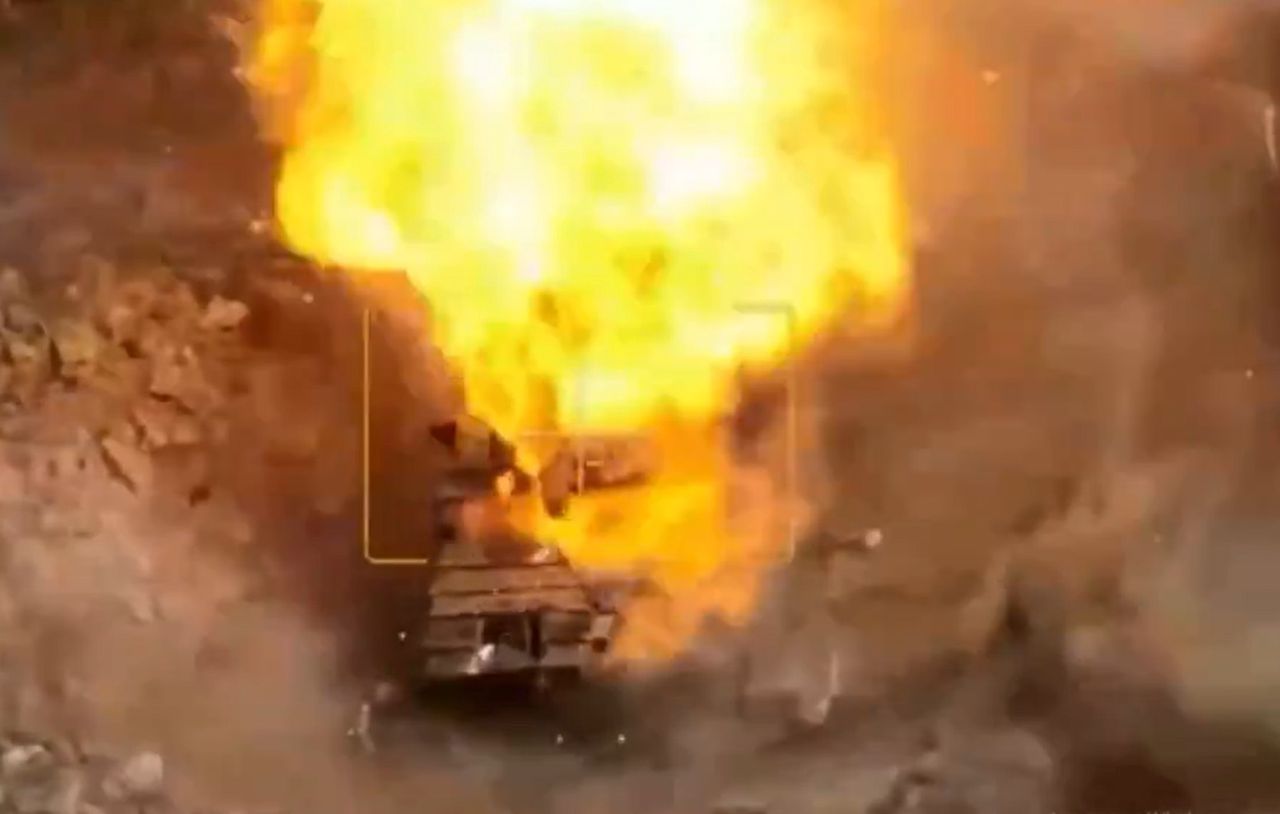 Russian T-90M tank destroyed by Ukrainian drone in precision strike