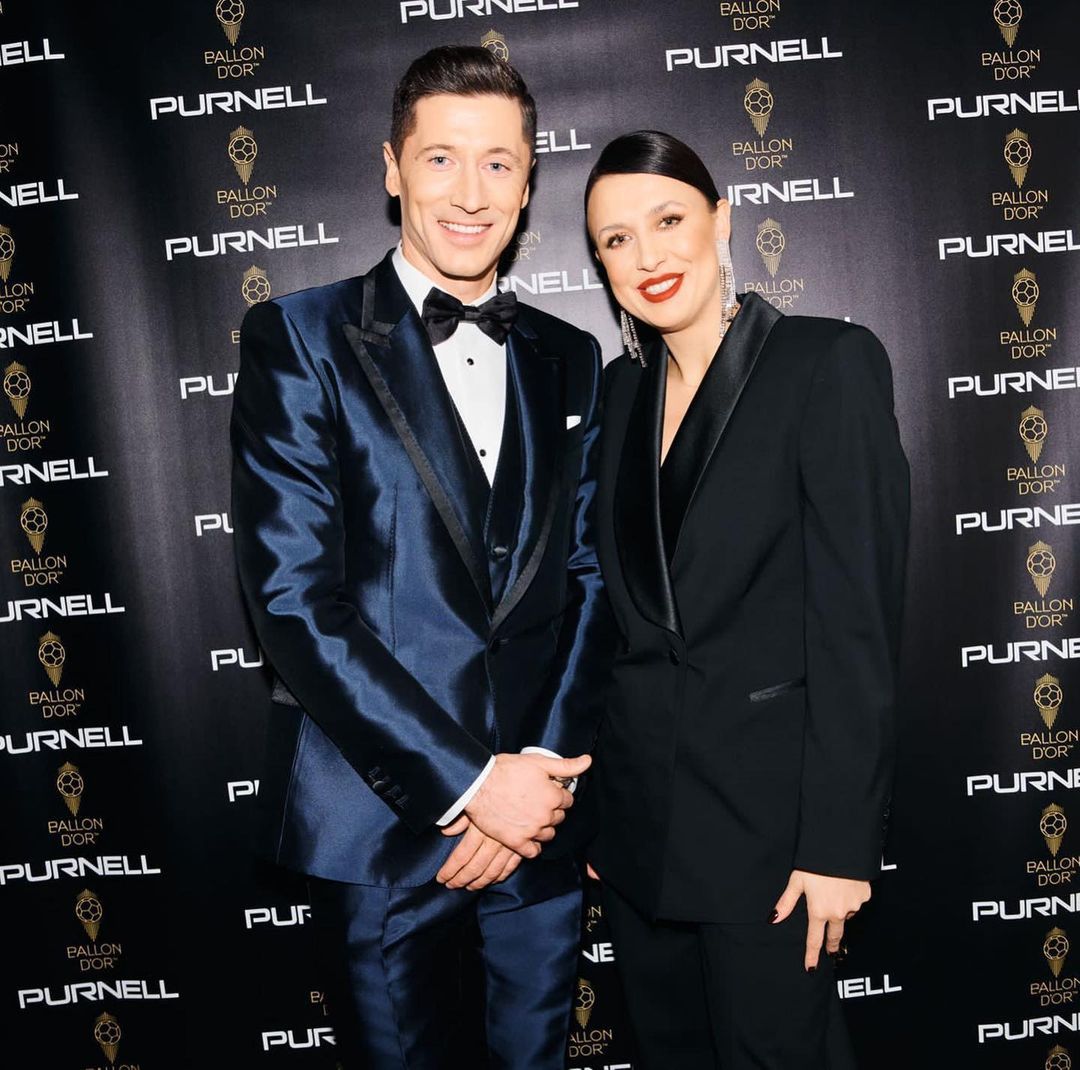Robert Lewandowski i Milena Lewandowska-Miros - Złota Piłka 2021