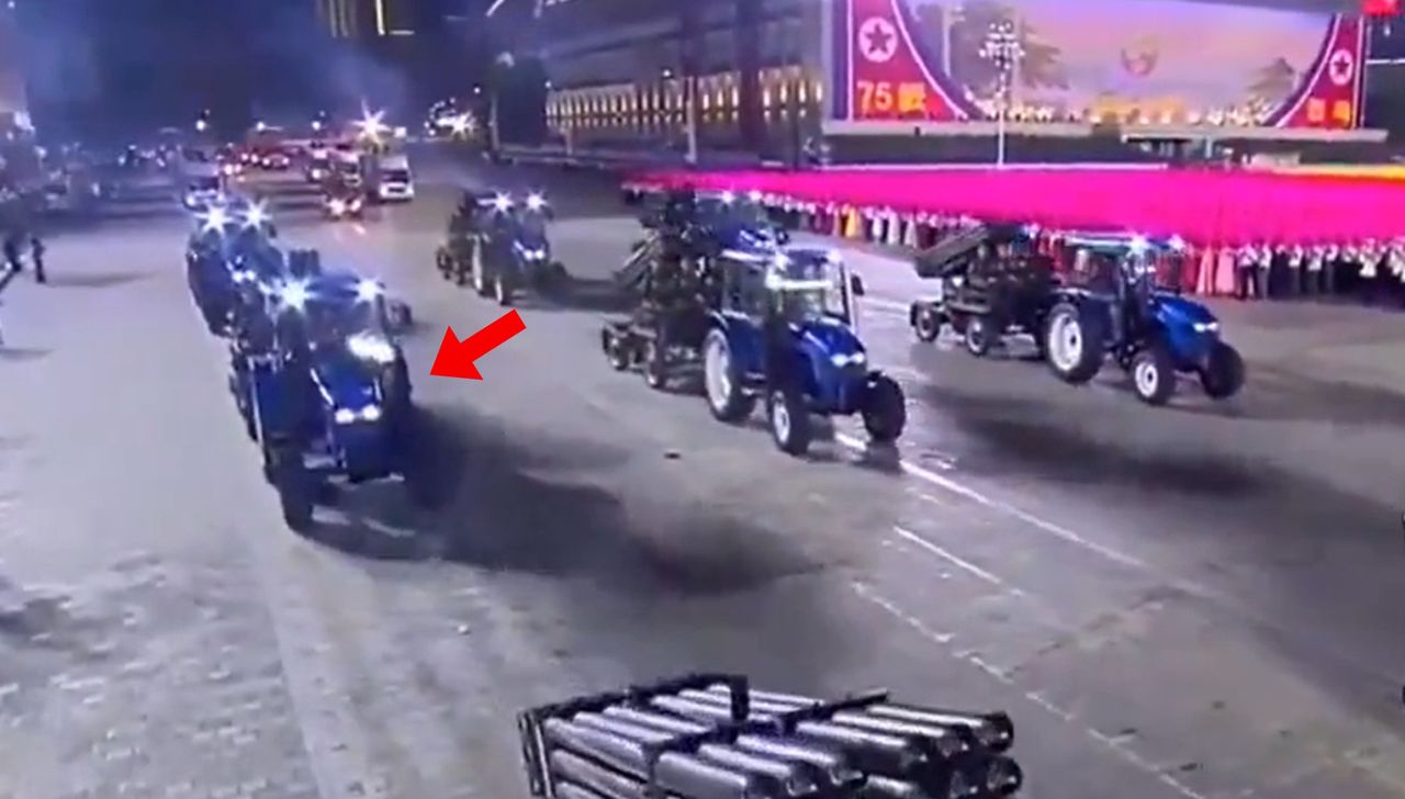 North Korea's parade flaunts military prowess with... tractors and trucks