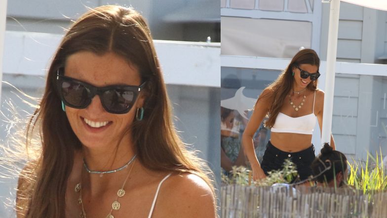 Kamila Szczawińska w Sopocie z mężem i córką