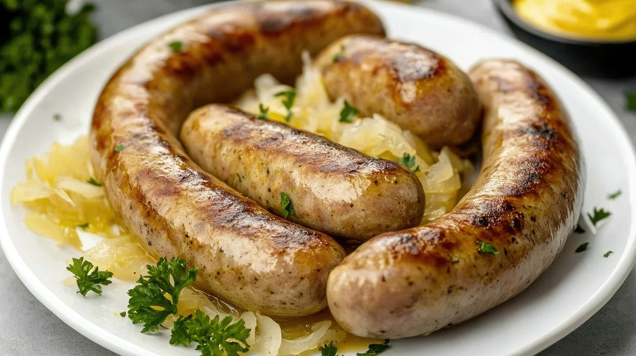 Białą kiełbasę robię w kapuście kiszonej. Ale dodaję dwa nietypowe składniki