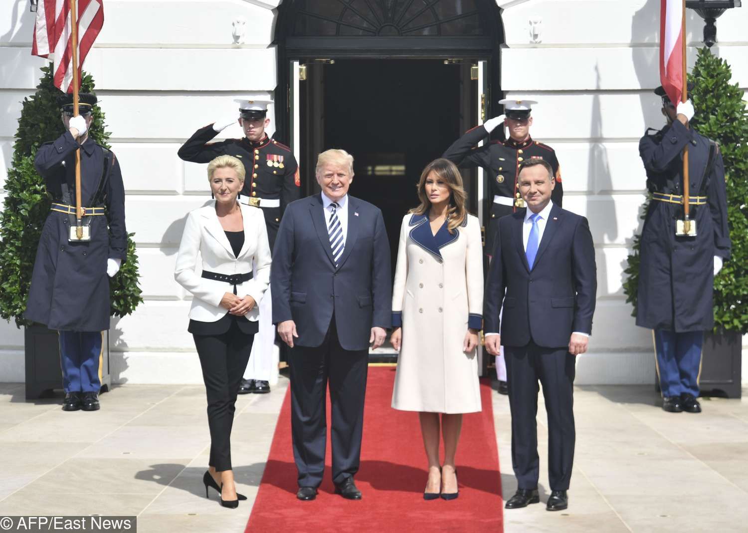 Agata Duda i Andrzej na spotkaniu z Melanią Trump i Donaldem w Białym Domu