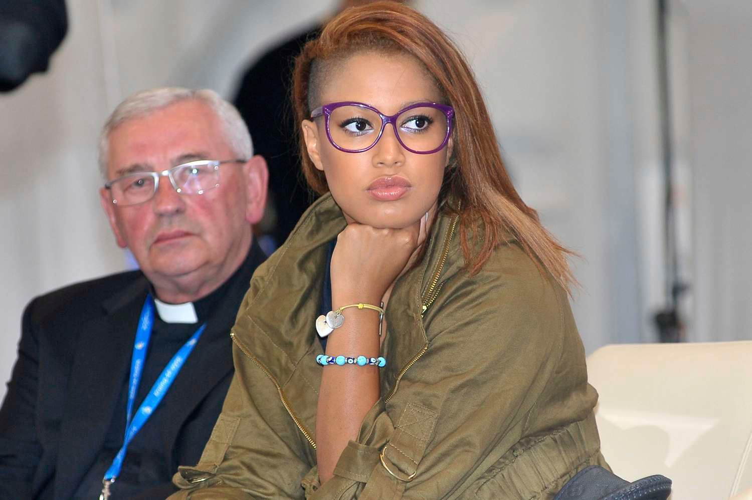 Biskup Tadeusz Pieronek i Patricia Kazadi