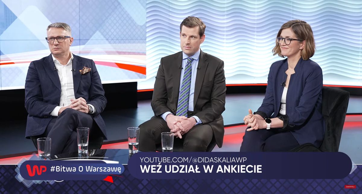 Debata WP. Wzięli w niej udział Przemysław Wipler, Tobiasz Bocheński i Magdalena Biejat