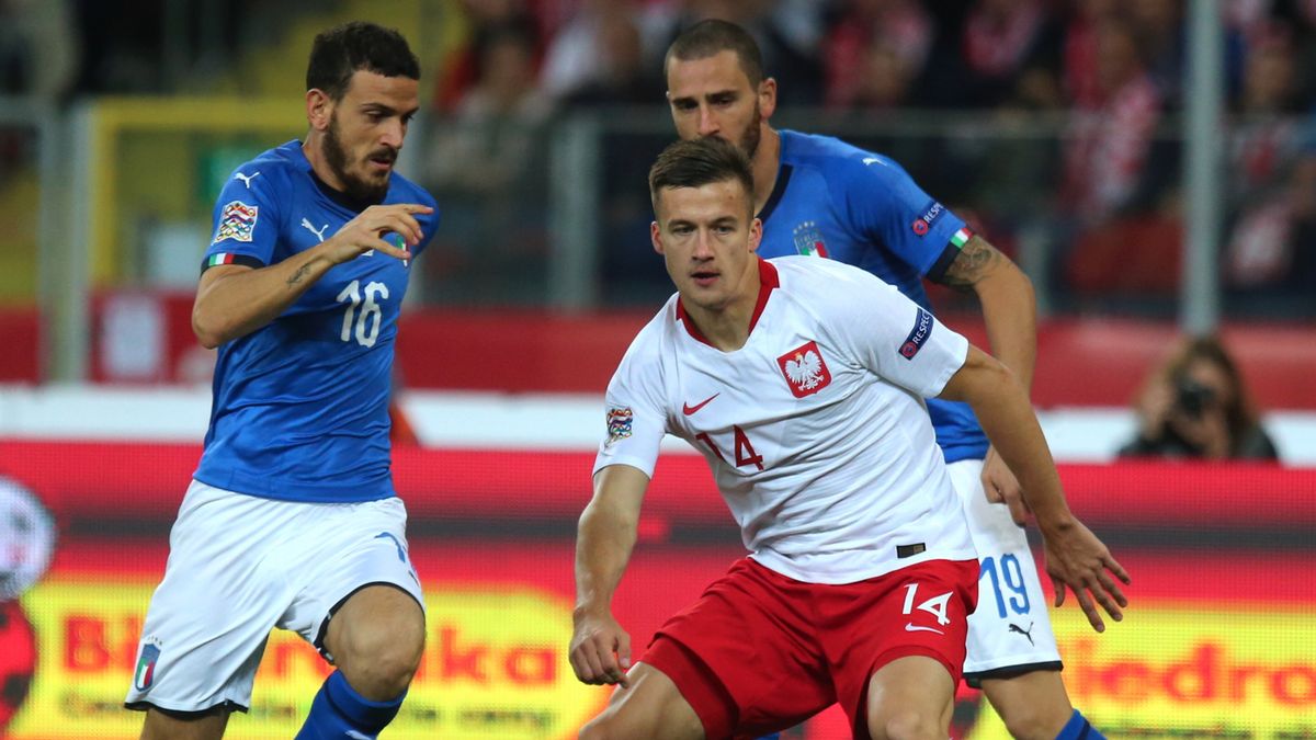 Arkadiusz Reca (przy piłce) i Alessandro Florenzi (z lewej)